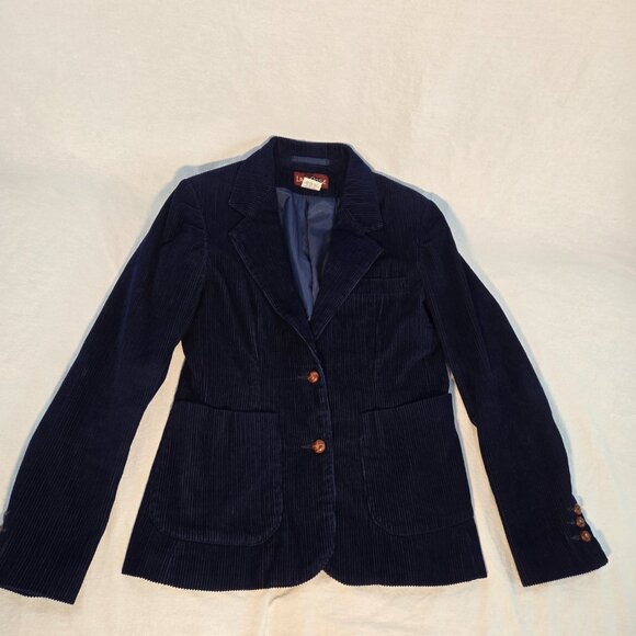 VINTAGE La Rose Old Money Academia Navy Blue Corduroy Blazer Size S/M LIKE NEW! - Picture 3 of 16